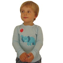 Termo T-Shirt med print af elefant_blå 1