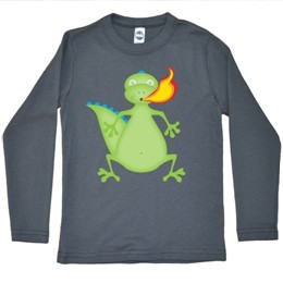 Langærmet bluse med drage 1