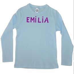  Langærmet lyseblå navnebluse 1