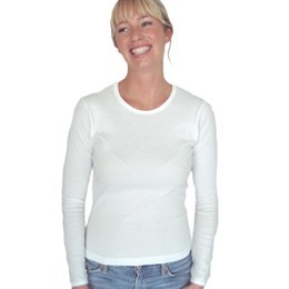 Langærmet Hvid T-shirt 1