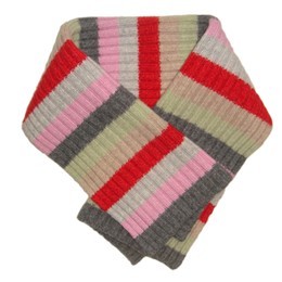 Stribet Tørklæde i Ribstrik 1