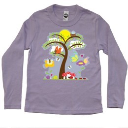 Langærmet bluse med naturprint 1