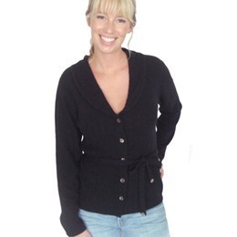 Elegant strikket cardigan  sort 1