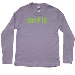 Langærmet lavendel navnebluse 1