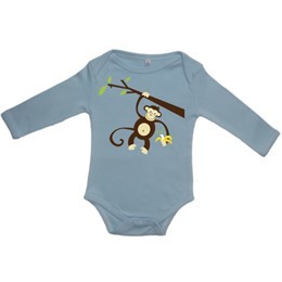 Kraftig økologisk babybody m. abe blue 1