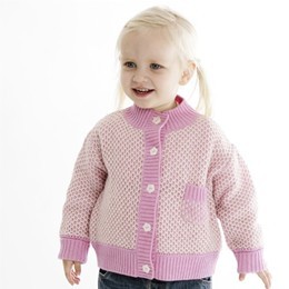 Strikket børnecardigan med Kashmir_pink_1