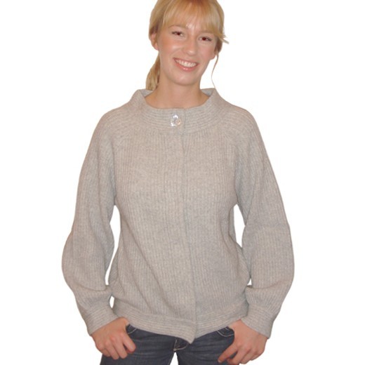 Strikket cardigan med elegant lukning grå 1